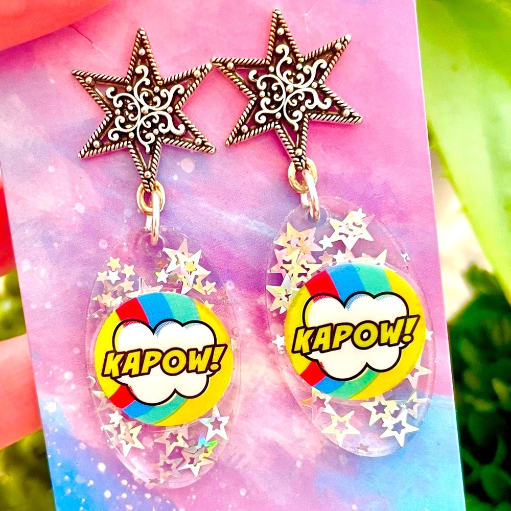 Kapow Comic Book Inspired Acrylic Earrings